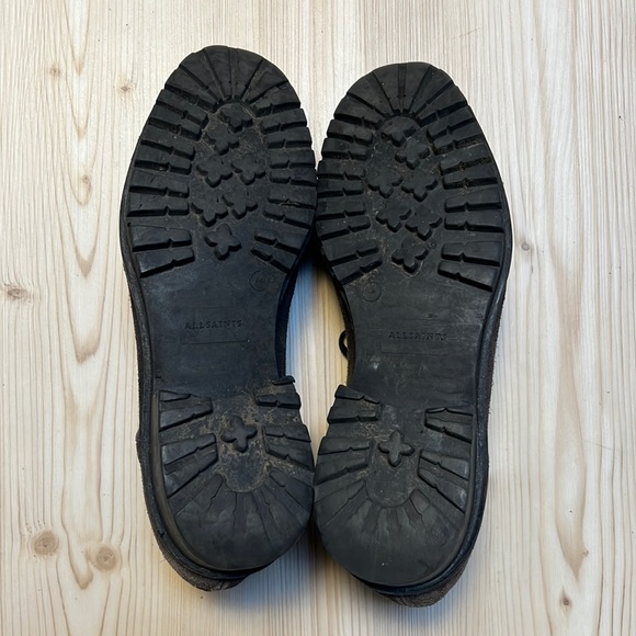 All Saints Smoke Gray Suede CapToe Rugged Oxford Shoes
